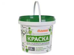 Краска-побелка садовая акрил 1,5л ведро/12/
