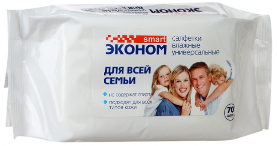 Салфетки влажные 70 шт Эконом/24/